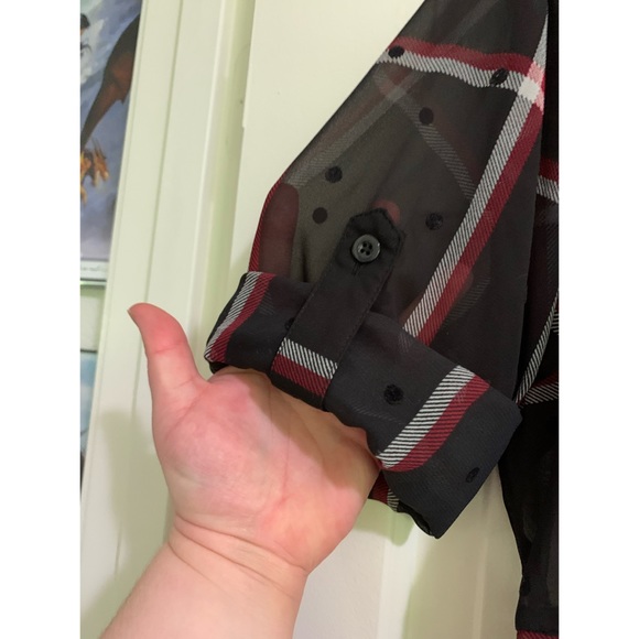 Torrid Plaid Sheer Chiffon Hi-Lo Babydoll Tunic 0X - Picture 5 of 9